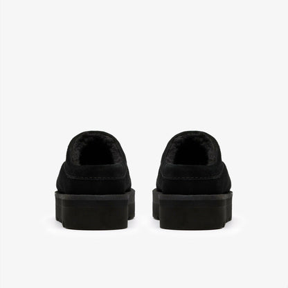 Meare Mule Black Suede Warmlined - Clarks Women