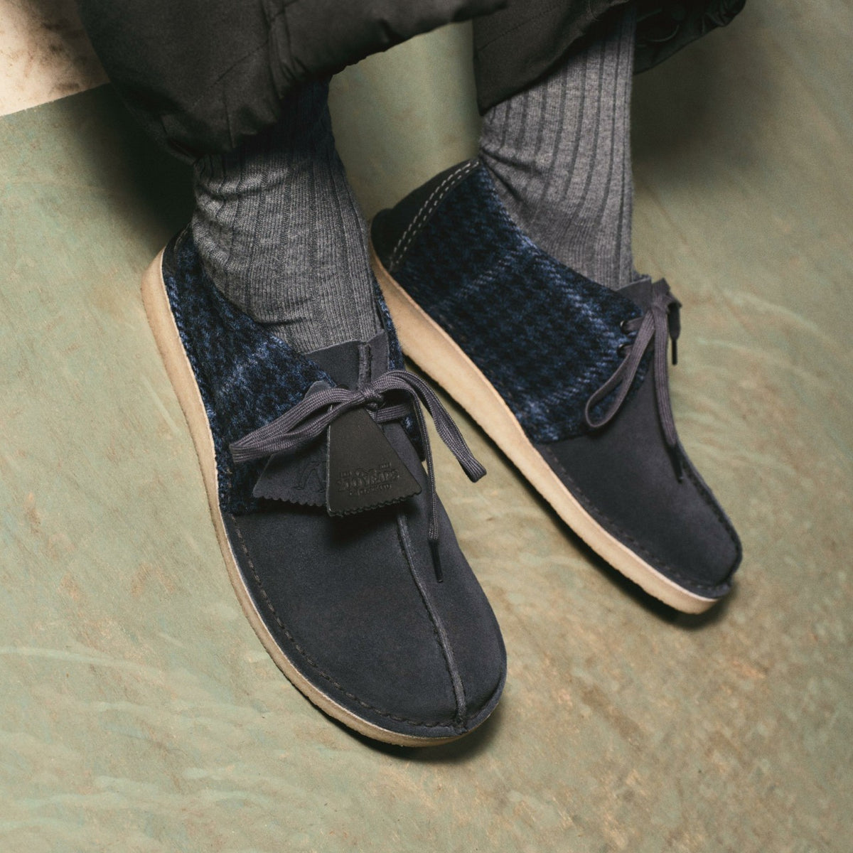 Desert Trek Navy Tweed Combination - Clarks Men