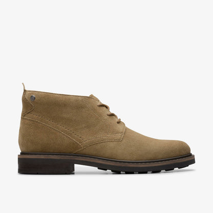 Newford Mid Dark Sand Suede - Clarks Men