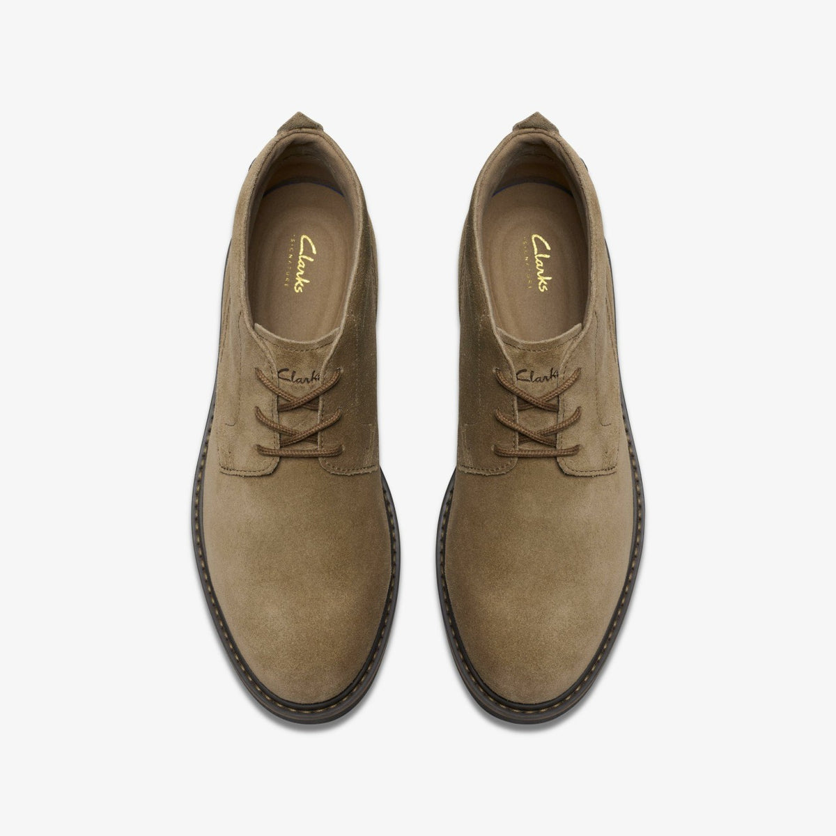 Newford Mid Dark Sand Suede - Clarks Men