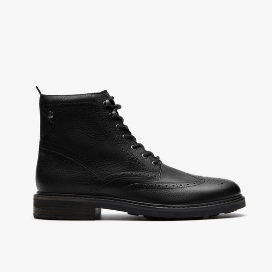 Newford Lace Boot Black Leather - Clarks Men