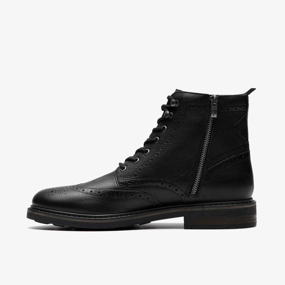 Newford Lace Boot Black Leather - Clarks Men