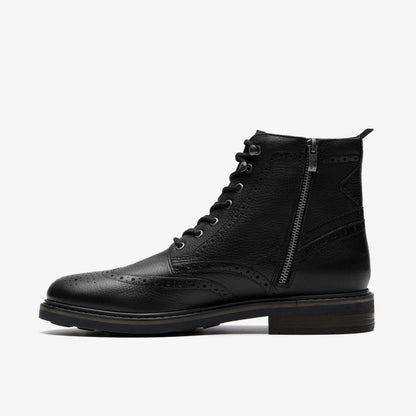 Newford Lace Boot Black Leather - Clarks Men