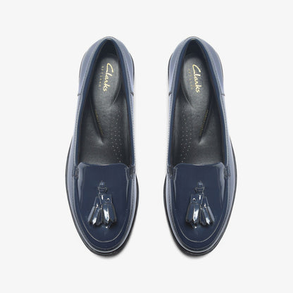 Havisham Edge Loafer Navy Patent - Clarks Women