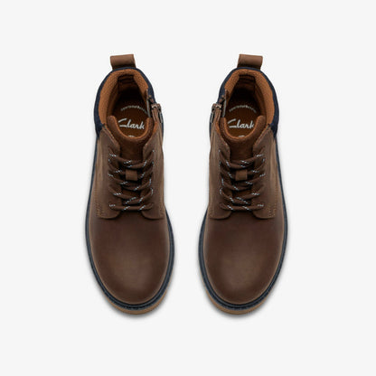 Lorcam Trail Older Dark Brown - Clarks Kids