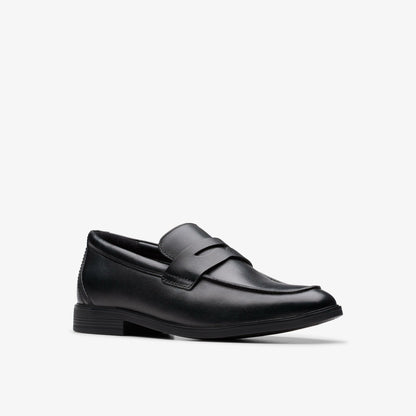 Jonwin Craft Youth Black Leather - Clarks Kids