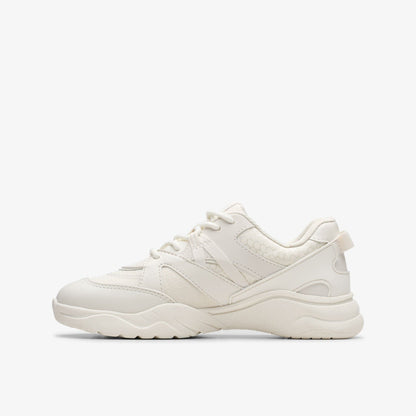 Feather Pace Older White - Clarks Kids