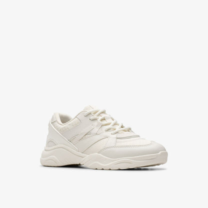 Feather Pace Older White - Clarks Kids