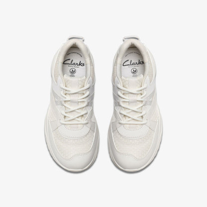 Feather Pace Older White - Clarks Kids
