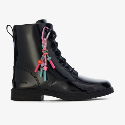 Oaklyn Charm Older Black Patent - Clarks Kids