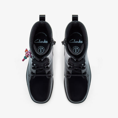 Oaklyn Charm Older Black Patent - Clarks Kids