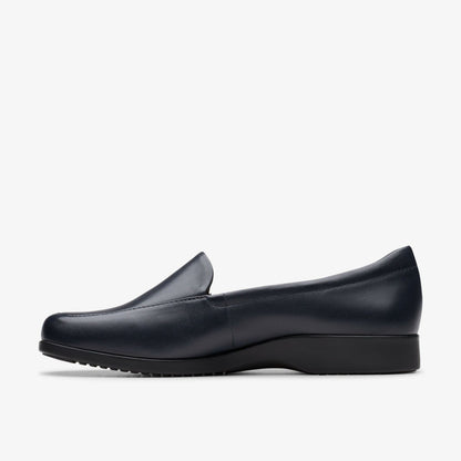 Georgia Loafer Navy Leather - Clarks Women