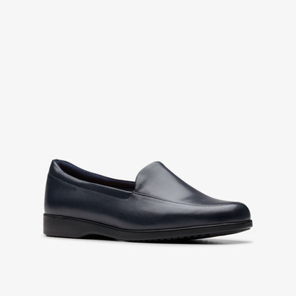 Georgia Loafer Navy Leather - Clarks Women