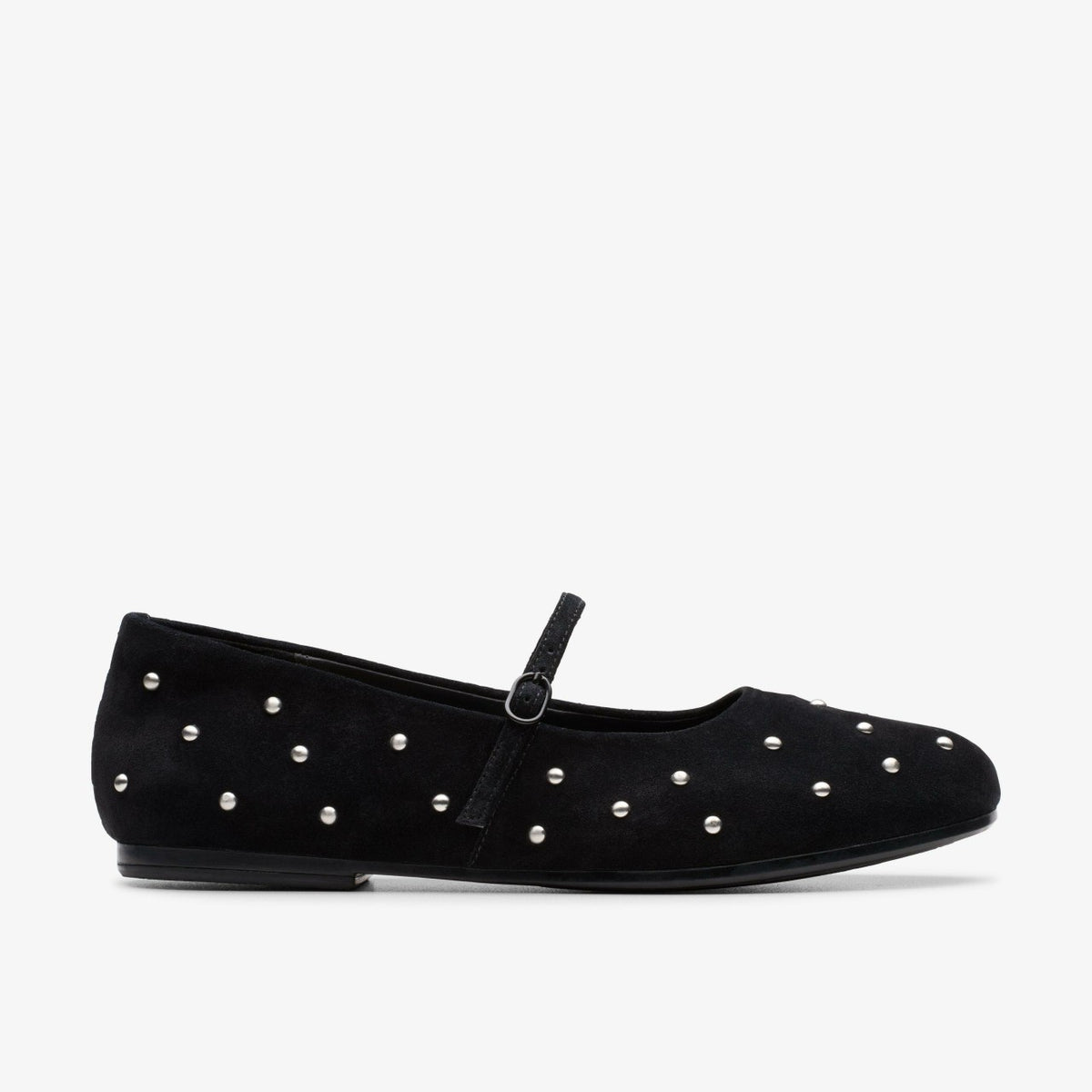 Livia Stud Black Suede - Clarks Women