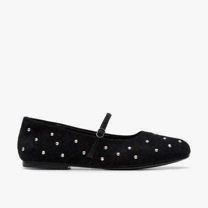 Livia Stud Black Suede - Clarks Women