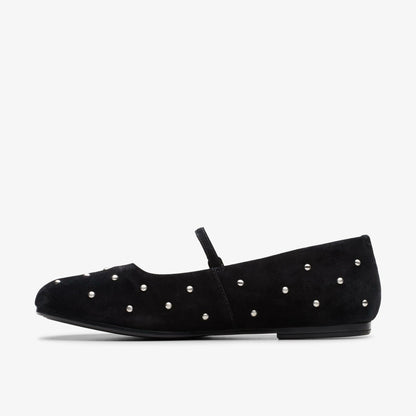 Livia Stud Black Suede - Clarks Women