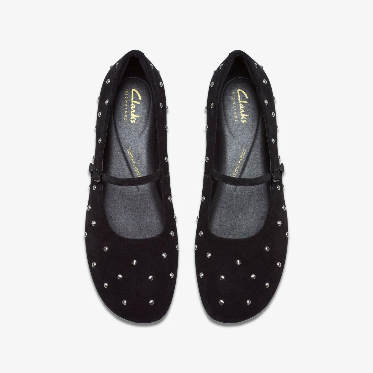 Livia Stud Black Suede - Clarks Women