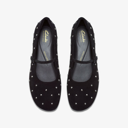 Livia Stud Black Suede - Clarks Women