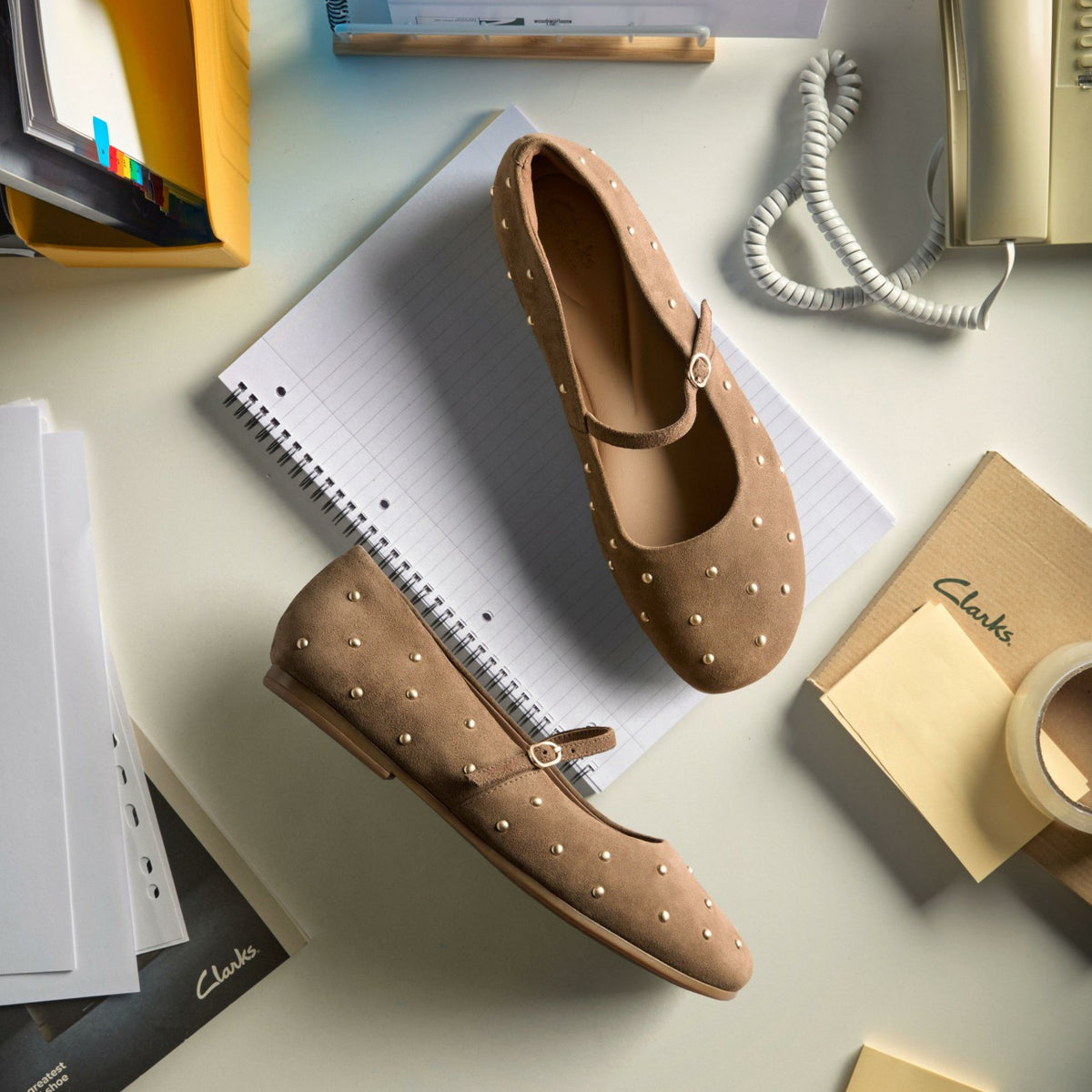 Livia Stud Walnut Suede - Clarks Women
