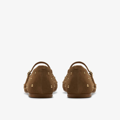 Livia Stud Walnut Suede - Clarks Women