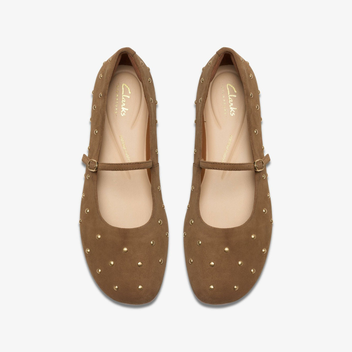 Livia Stud Walnut Suede - Clarks Women