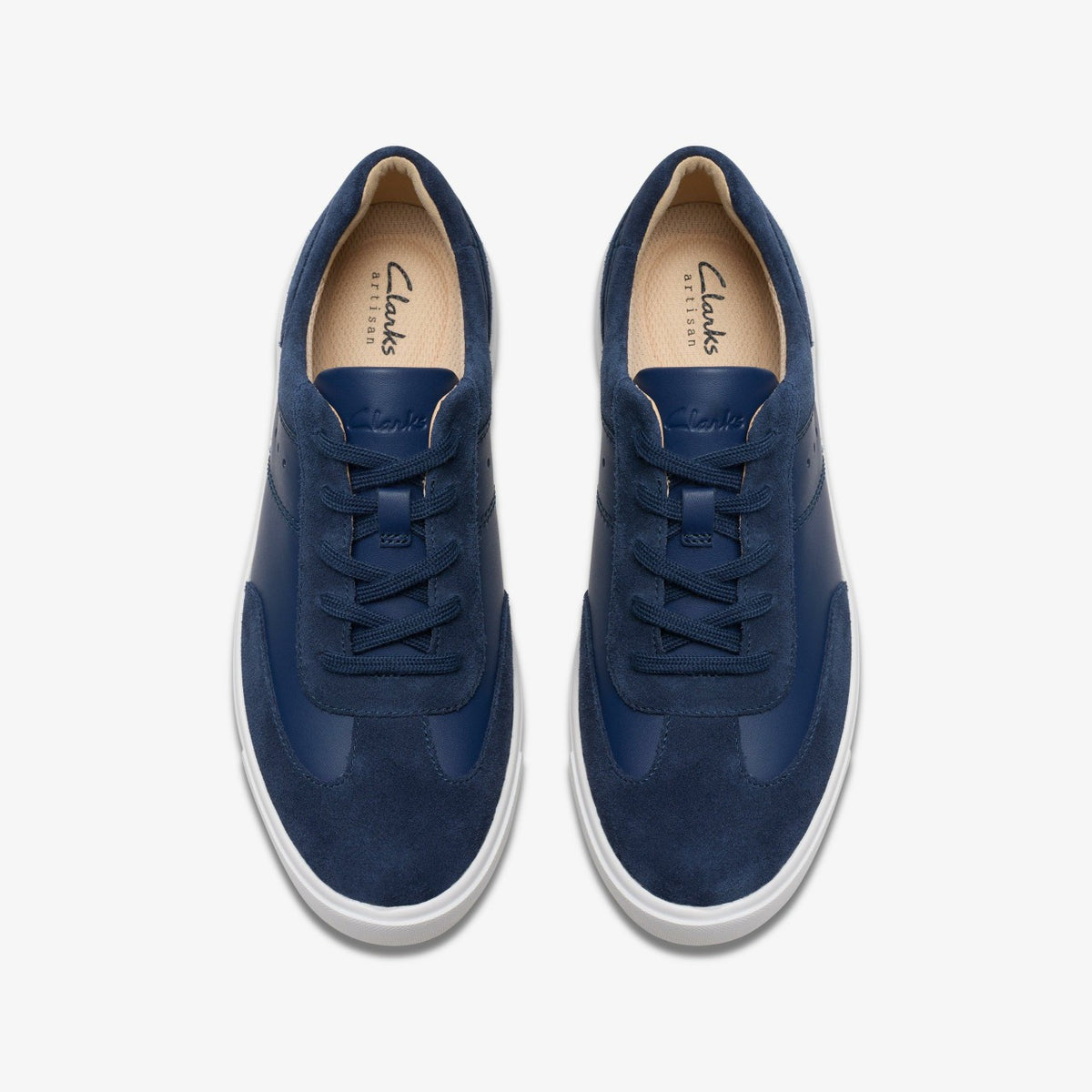 Makea Court Navy Leather - Clarks Women