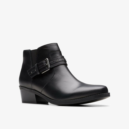 Danyelle Wish Black Leather - Clarks Women