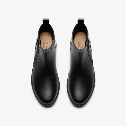 Zylah Willow Black Leather - Clarks Women