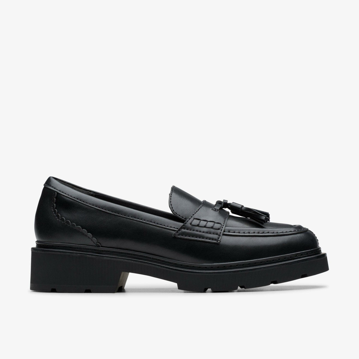 Lauryl Tassel Black Leather - Clarks Women