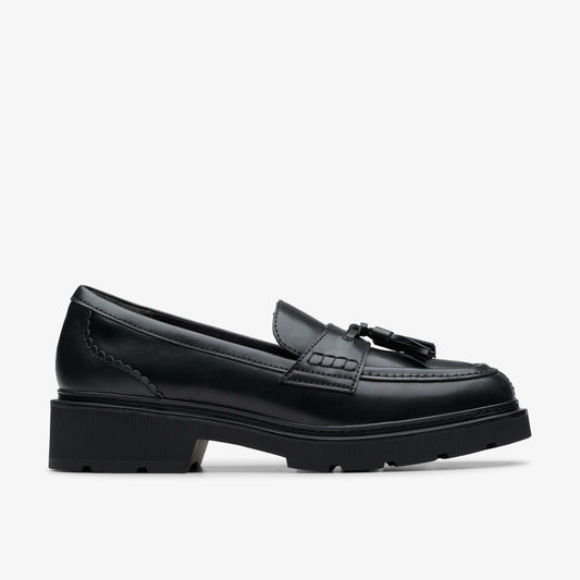 Lauryl Tassel Black Leather - Clarks Women