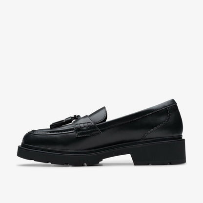Lauryl Tassel Black Leather - Clarks Women