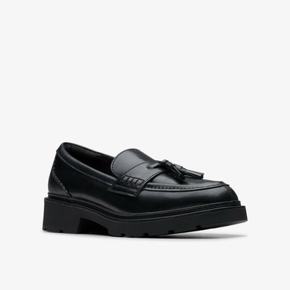 Lauryl Tassel Black Leather - Clarks Women