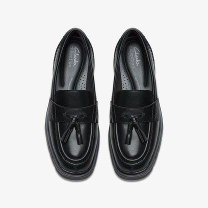 Lauryl Tassel Black Leather - Clarks Women