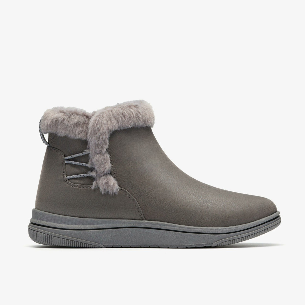 Brinkley Fur Dark Grey Combination - Clarks Women