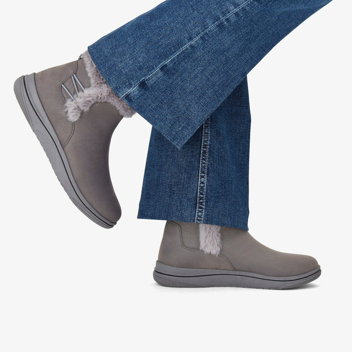 Brinkley Fur Dark Grey Combination - Clarks Women