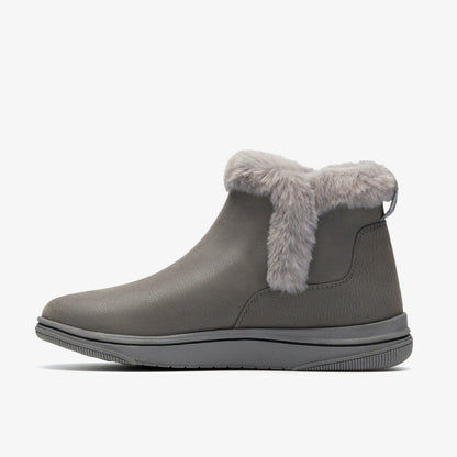 Brinkley Fur Dark Grey Combination - Clarks Women