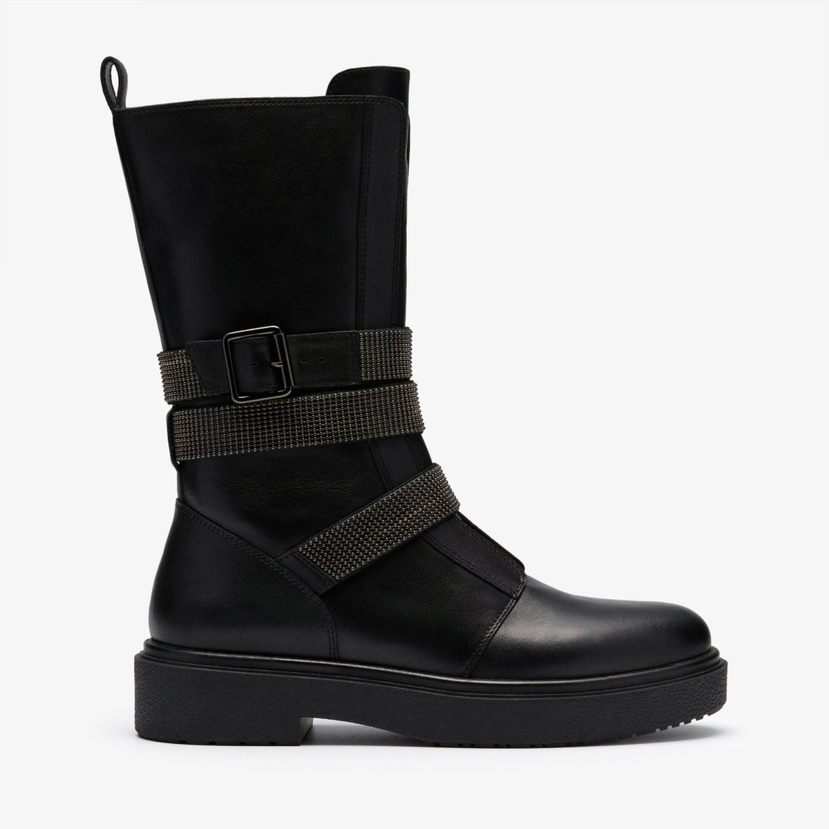 Muster Chain Black Leather - Clarks Women