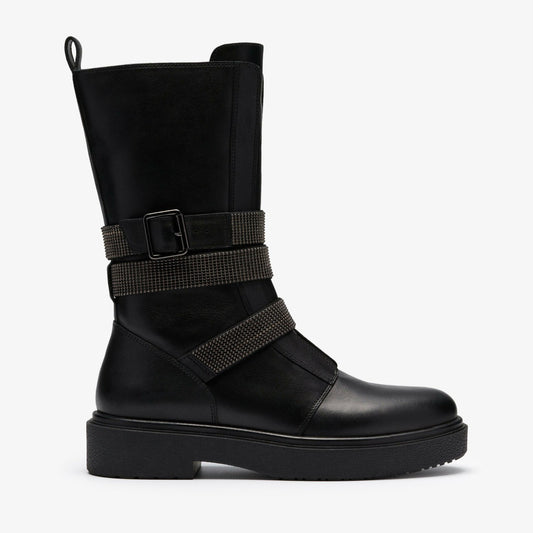 Muster Chain Black Leather - Clarks Women
