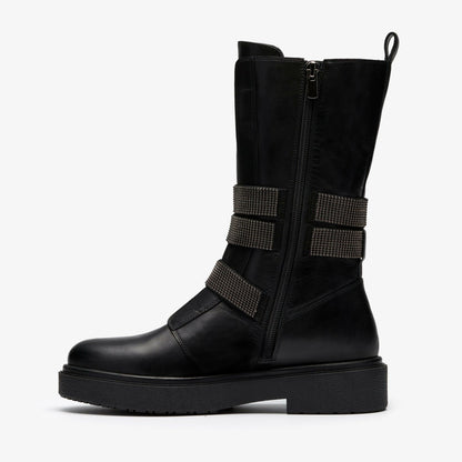 Muster Chain Black Leather - Clarks Women