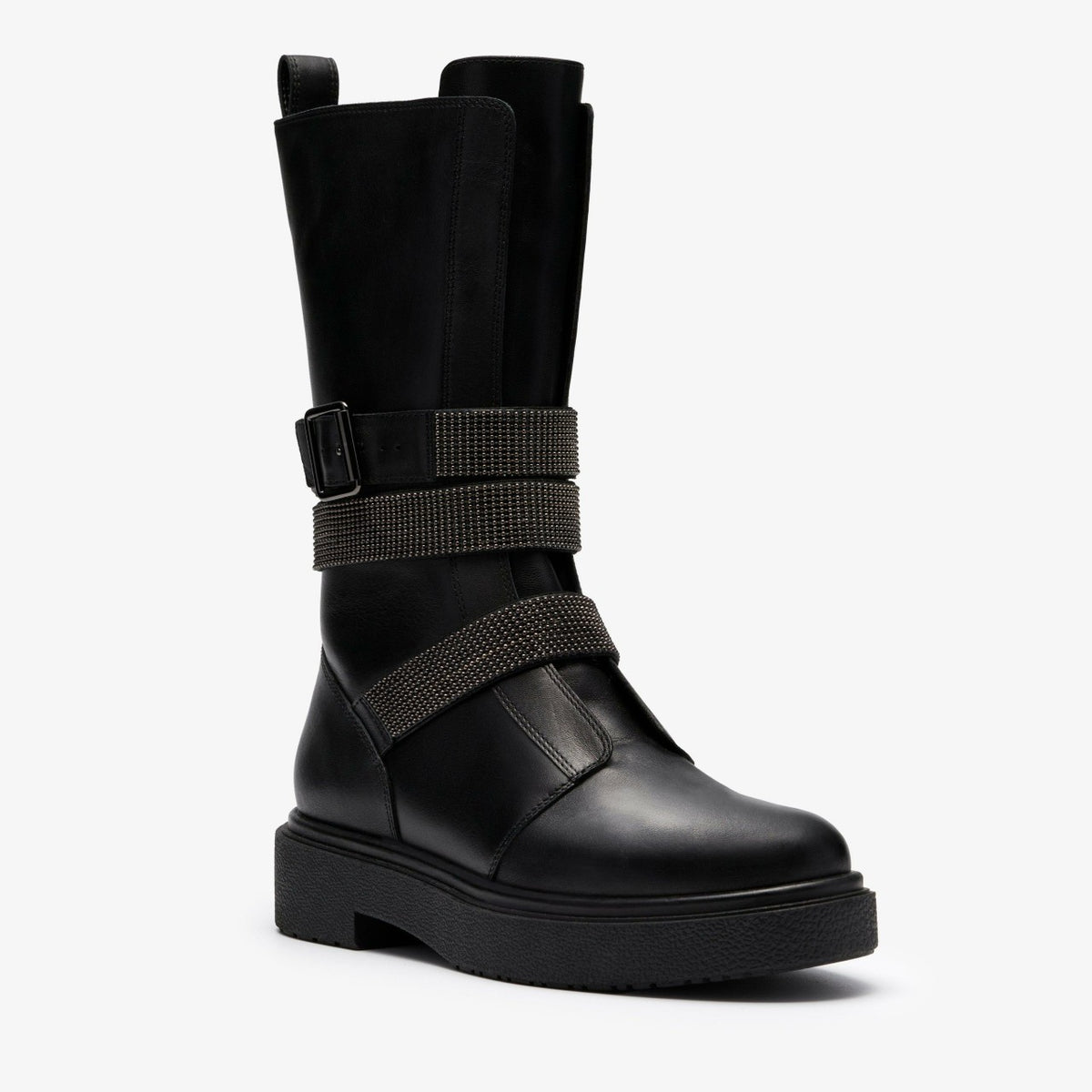 Muster Chain Black Leather - Clarks Women