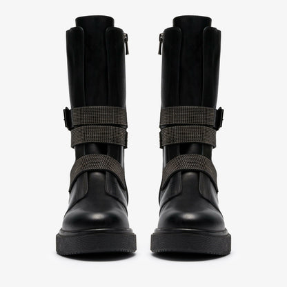Muster Chain Black Leather - Clarks Women