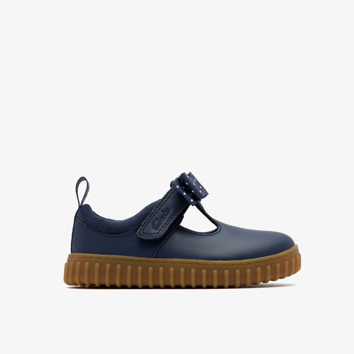 Cove Bow Toddler Navy Leather - Clarks Kids