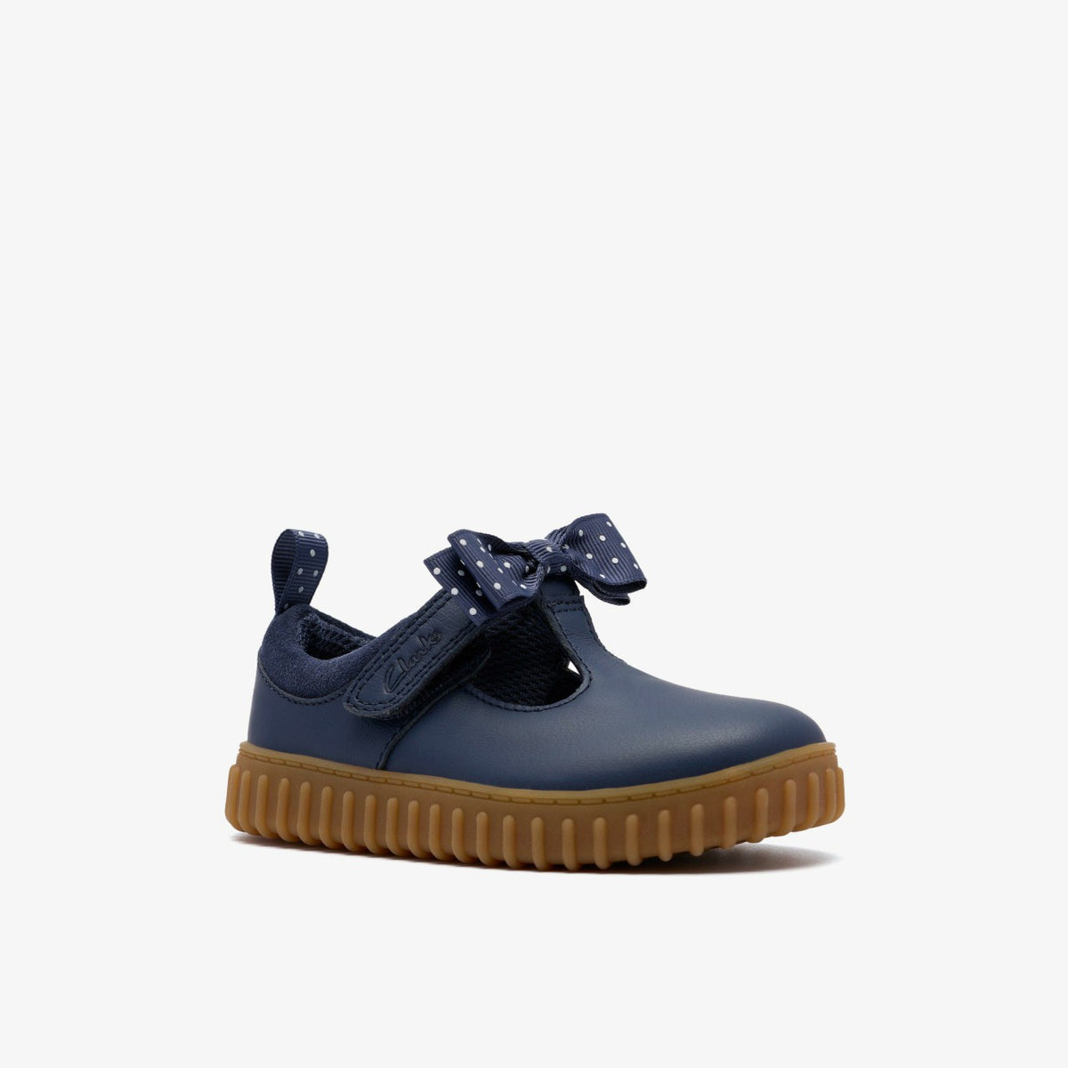 Cove Bow Toddler Navy Leather - Clarks Kids