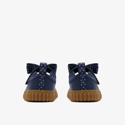 Cove Bow Toddler Navy Leather - Clarks Kids