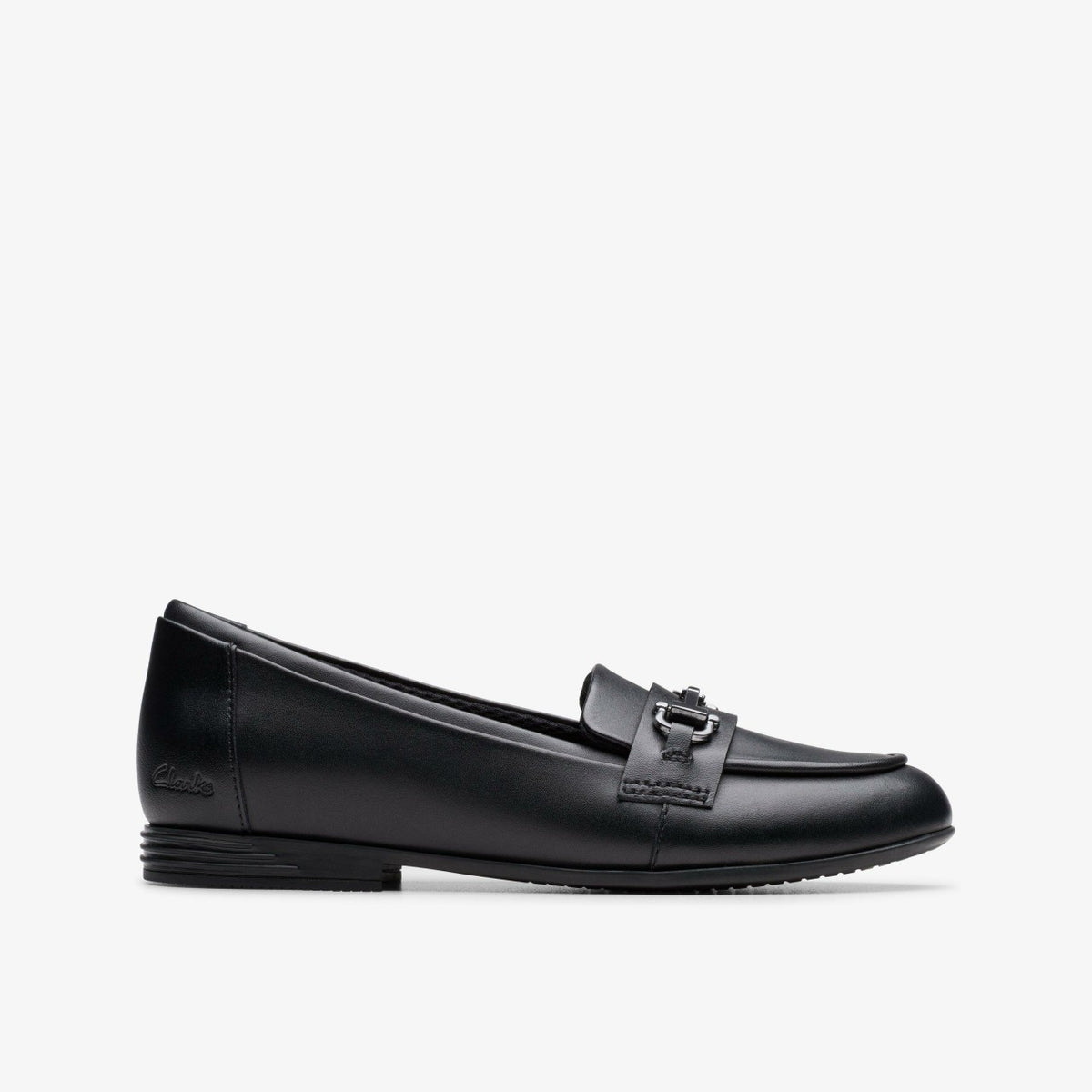 Finja Loafer Older Black Leather - Clarks Kids