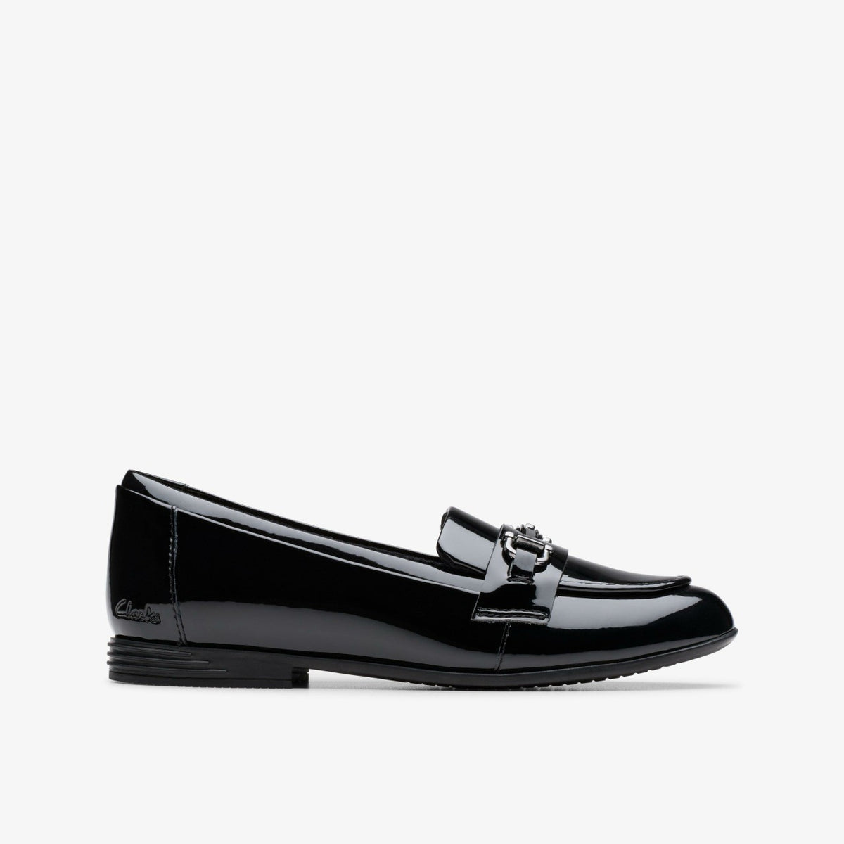 Finja Loafer Older Black Patent - Clarks Kids