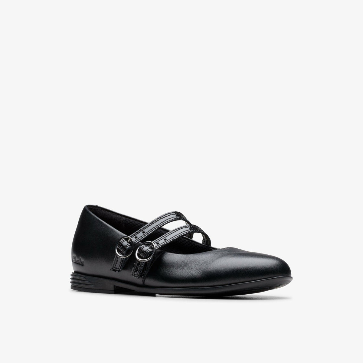 Finja Bar Older Black Leather - Clarks Kids