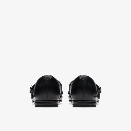 Finja Bar Older Black Leather - Clarks Kids