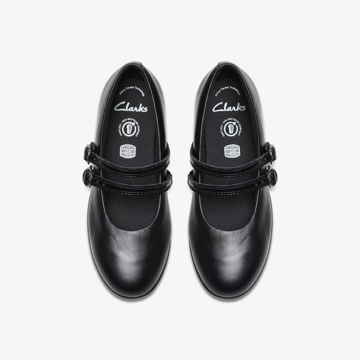 Finja Bar Older Black Leather - Clarks Kids