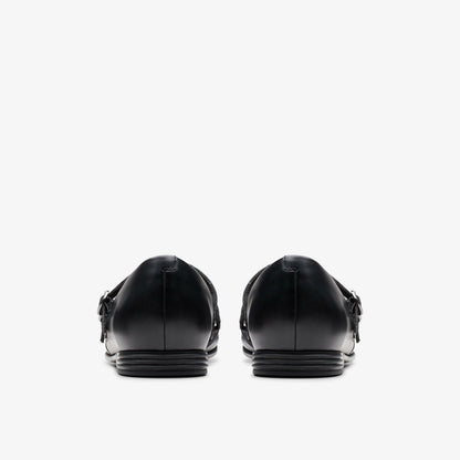 Finja Bar Youth Black Leather - Clarks Kids